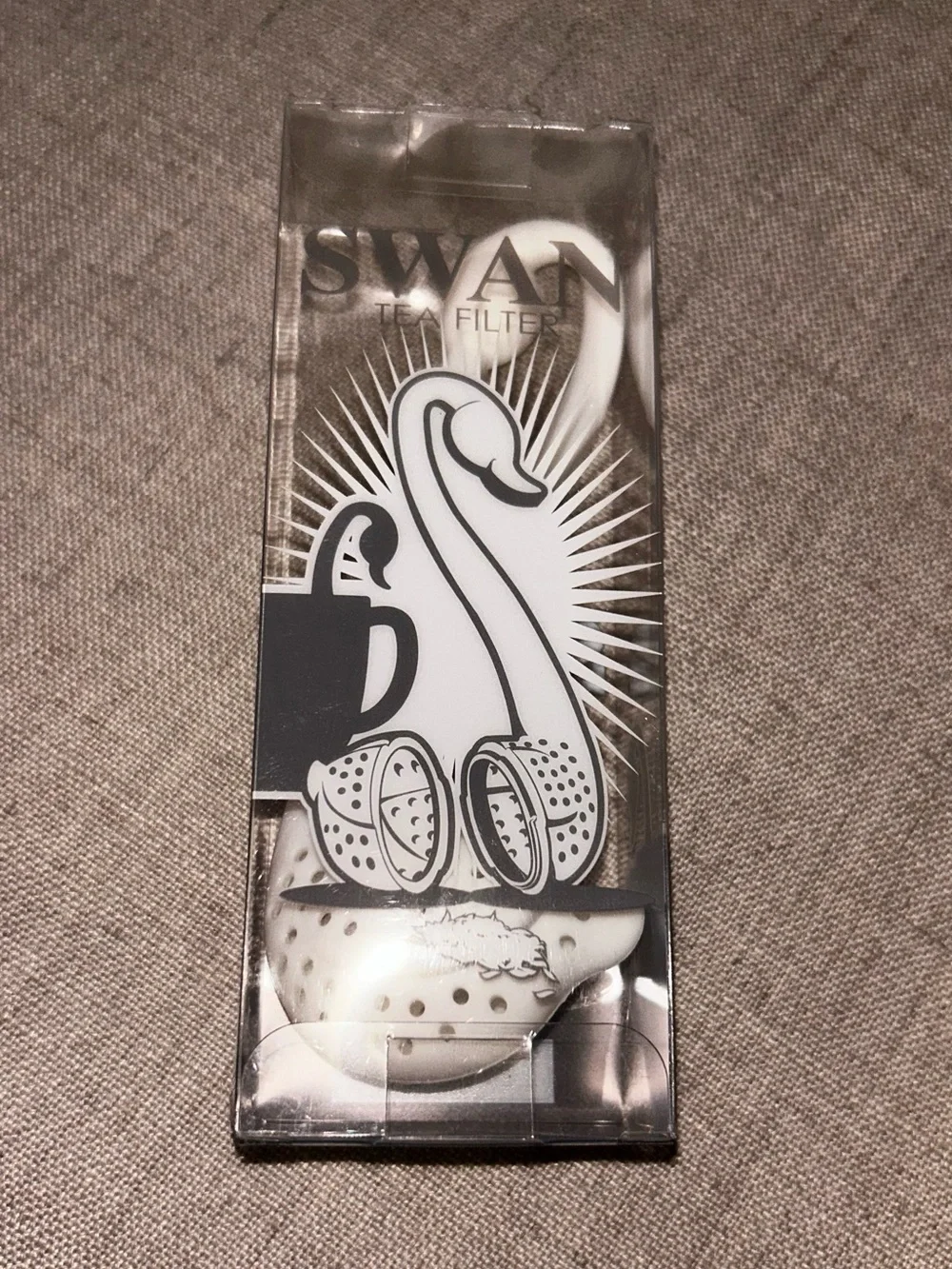 Brand New Invotis White Swan Shaped Silicone Tea Filter Infuser